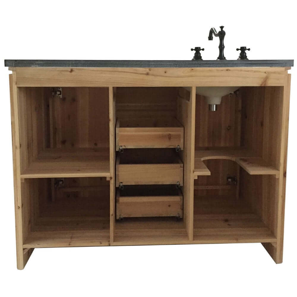 48 in Single sink vanity-solid fir-natural - 6001L-48-NL-BG