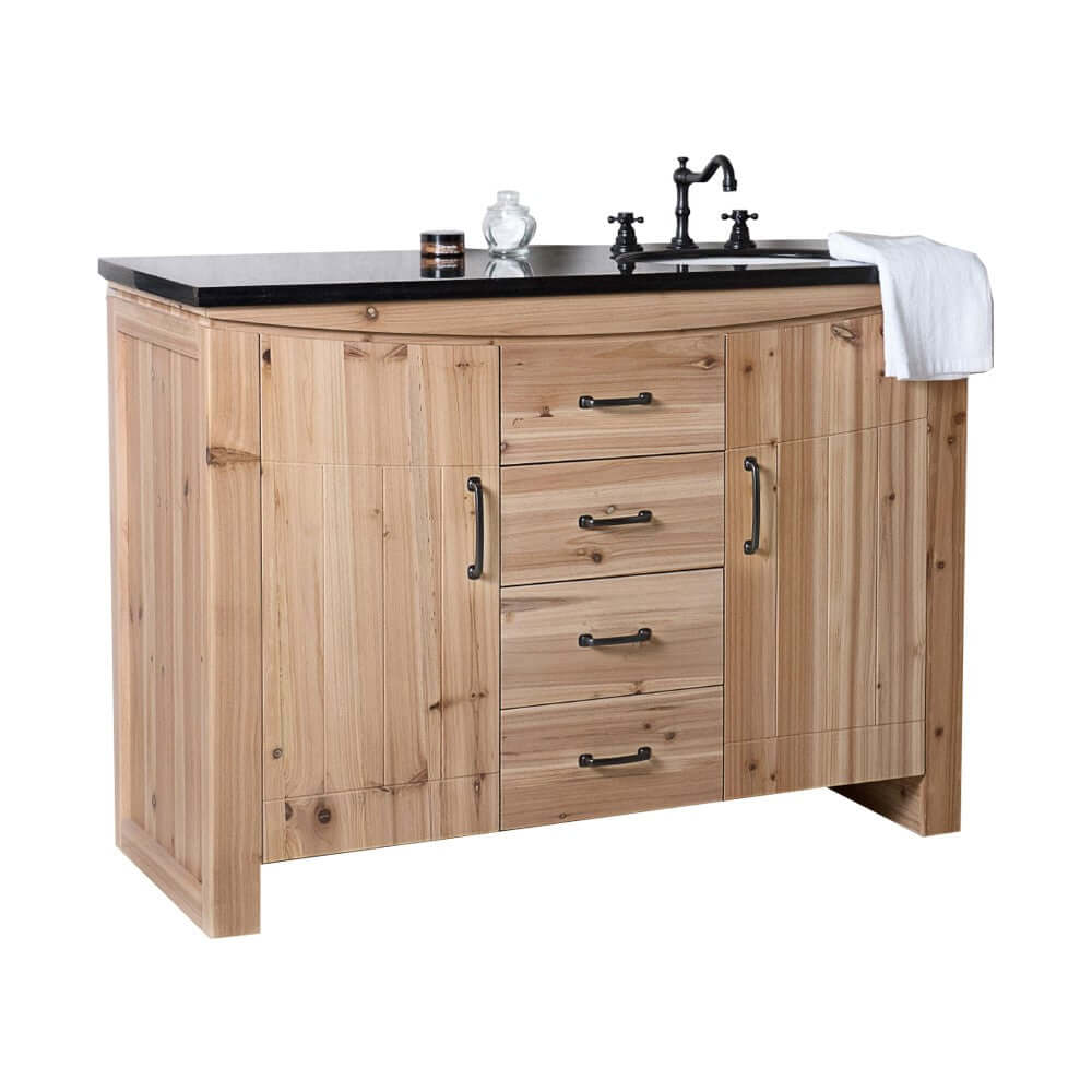 48 in Single sink vanity-solid fir-natural - 6001R-48-NL-BG