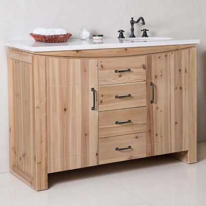 48 in Single sink vanity-solid fir-natural - 6001R-48-NL-JW