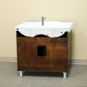 39.8 in Single sink vanity-wood-walnut - 203139