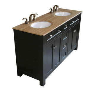62 in Double sink vanity wood-black - 603210