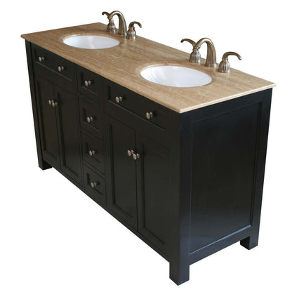 62 in Double sink vanity wood-black - 603210