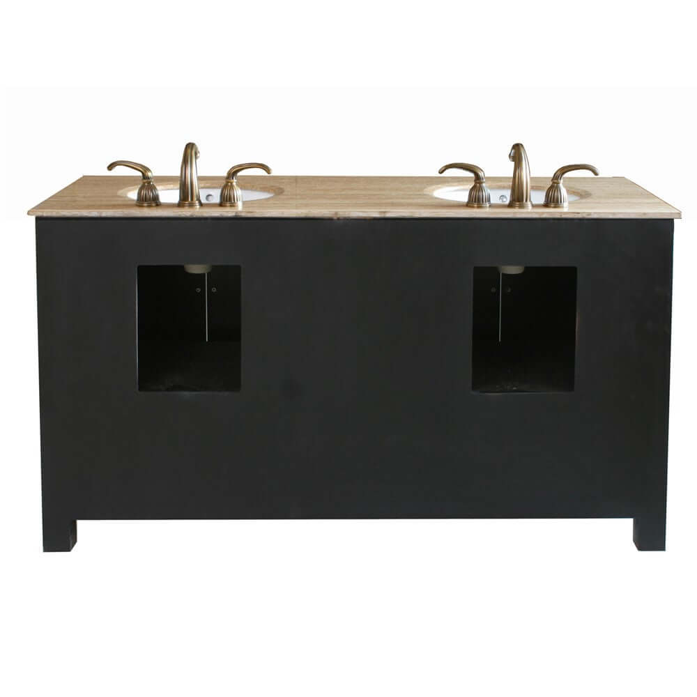 62 in Double sink vanity wood-black - 603210