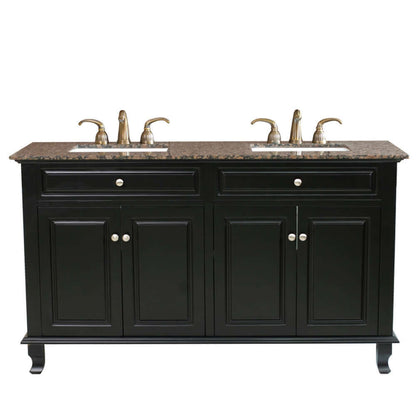 62 in Double sink vanity-wood-ebony - 603215-62B-BB