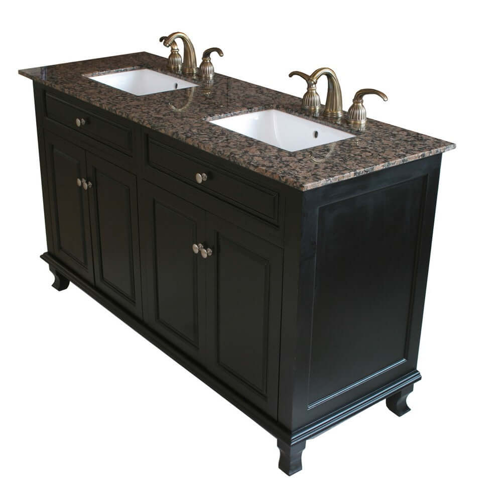 62 in Double sink vanity-wood-ebony - 603215-62B-BB