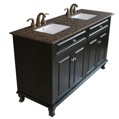 62 in Double sink vanity-wood-ebony - 603215-62B-BB