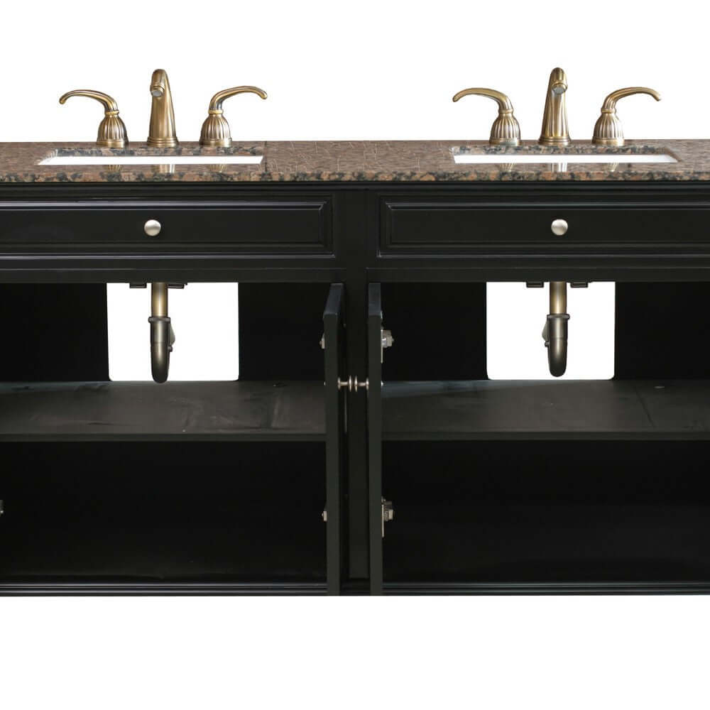 62 in Double sink vanity-wood-ebony - 603215-62B-BB