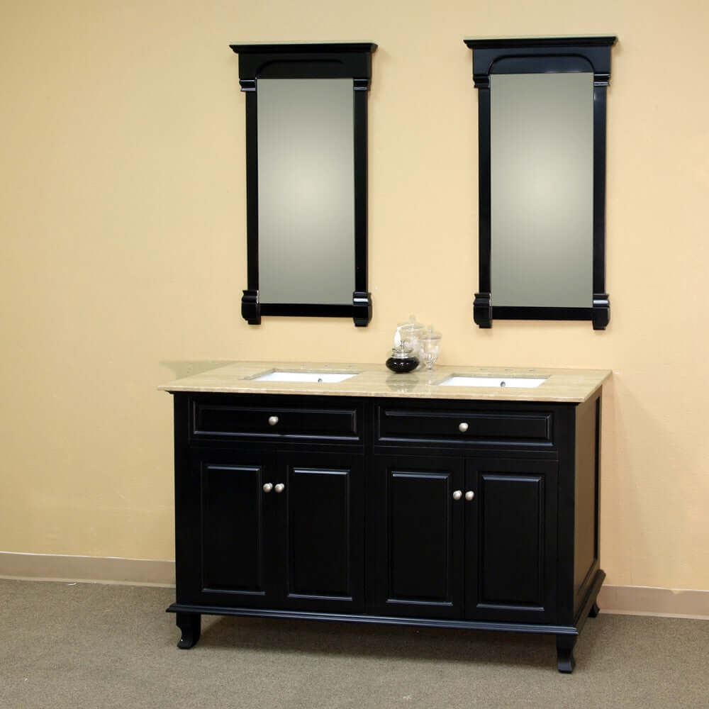 62 in Double sink vanity-wood-ebony - 603215-62B-TR