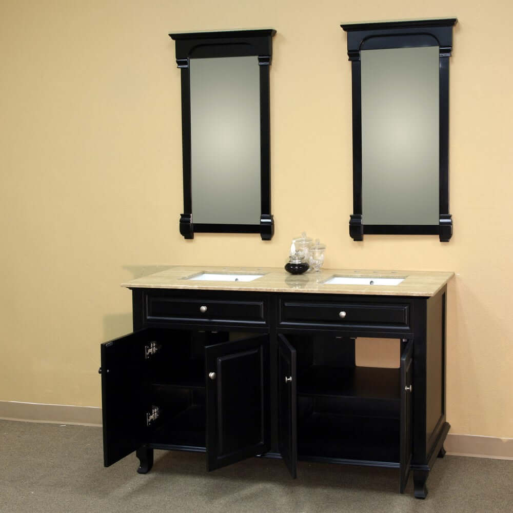 62 in Double sink vanity-wood-ebony - 603215-62B-TR