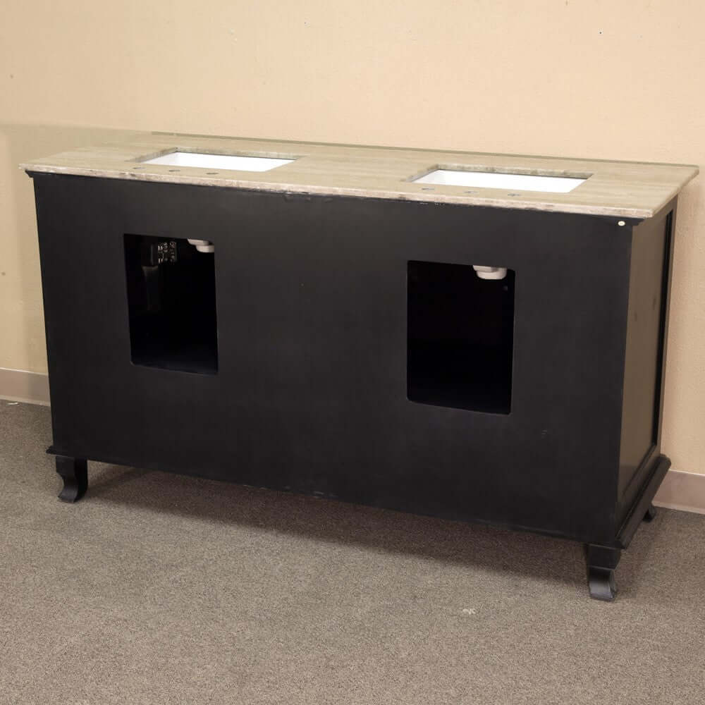 62 in Double sink vanity-wood-ebony - 603215-62B-TR