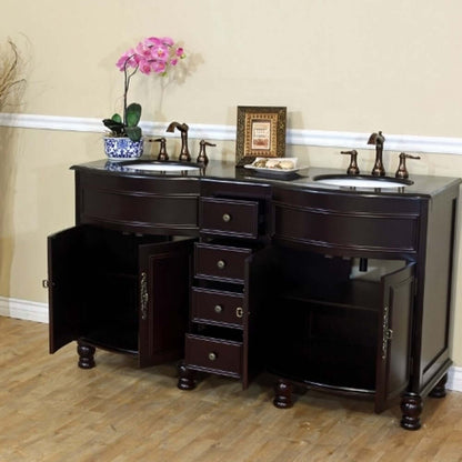 62 in Double sink vanity-dark mahogany-black galaxy - 603316-DM-BG