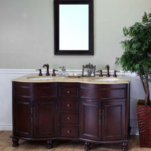 Load image into Gallery viewer, 62 in Double sink vanity-wood-walnut-travertine - 603316