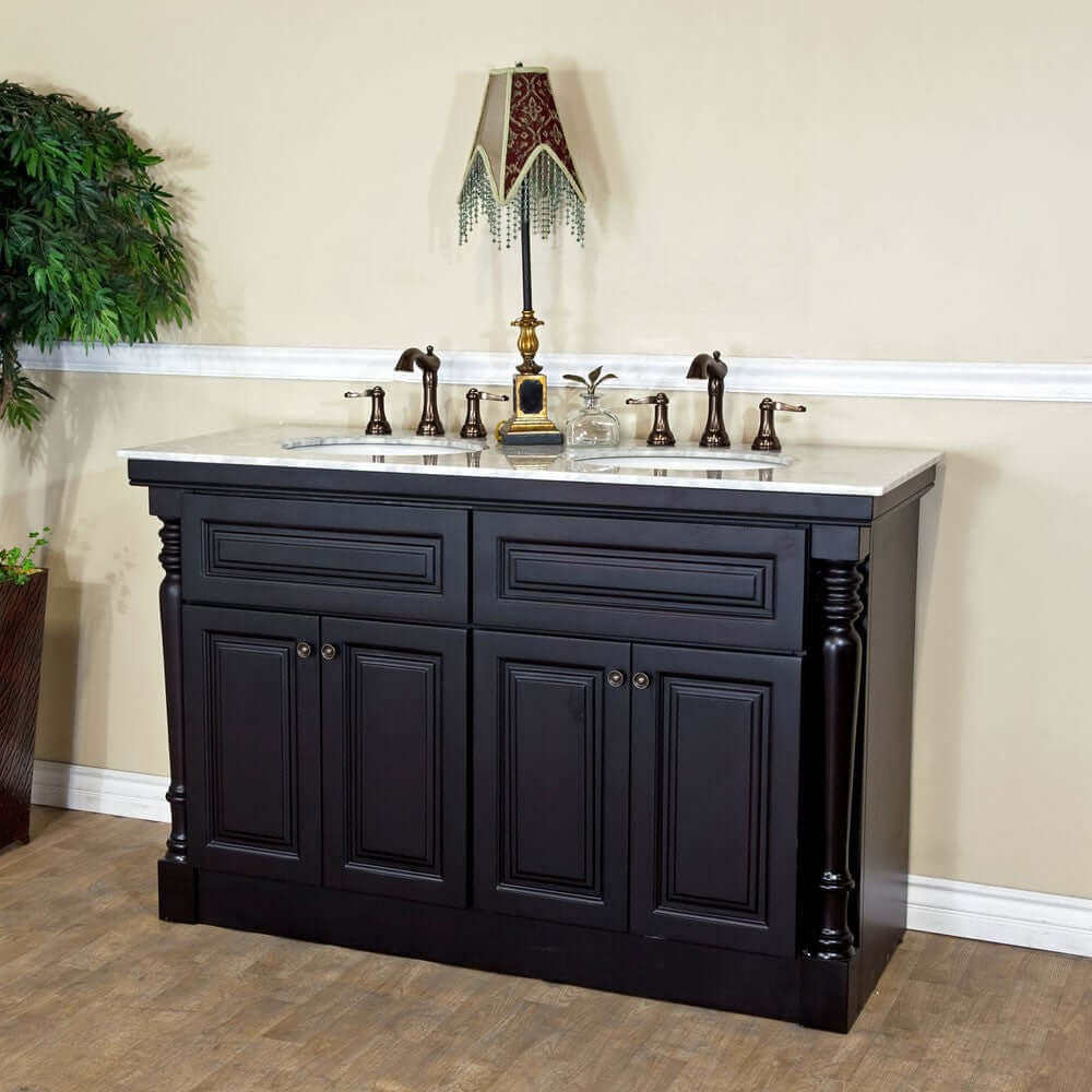 55 in Double sink vanity-dark mahogany - 605522A