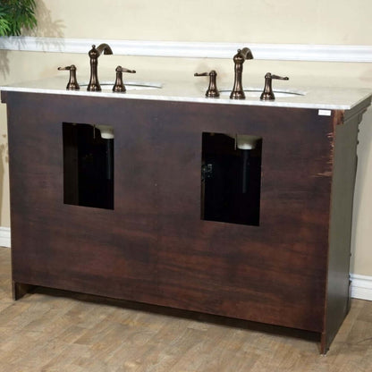 55 in Double sink vanity-dark mahogany - 605522A