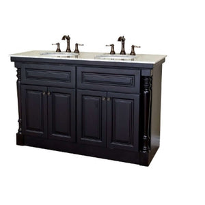 55 in Double sink vanity-dark mahogany - 605522A