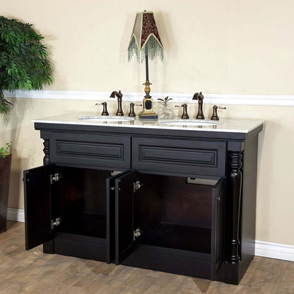 55 in Double sink vanity-dark mahogany - 605522A