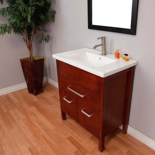 29.9 in Single sink vanity-wood-walnut finish - 203151B