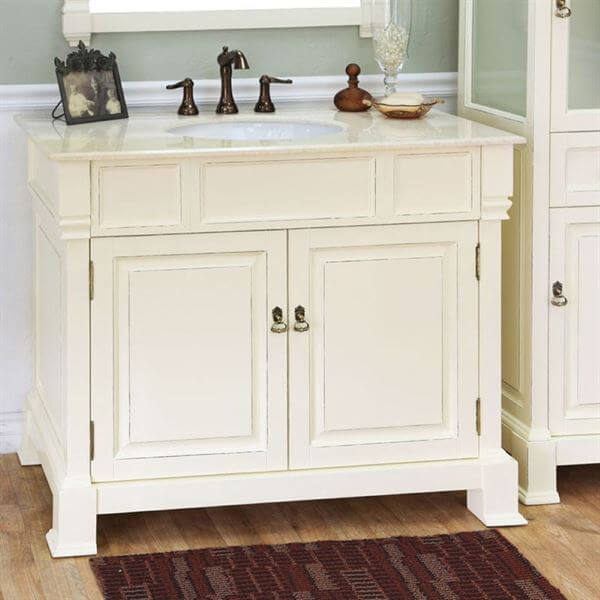 42 in Single sink vanity-wood-cream white - 205042-CR