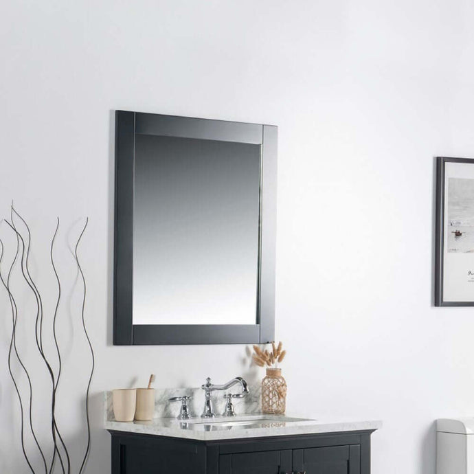 28 in. Solid wood frame mirror- Dark Gray - 7700-28-M-DG
