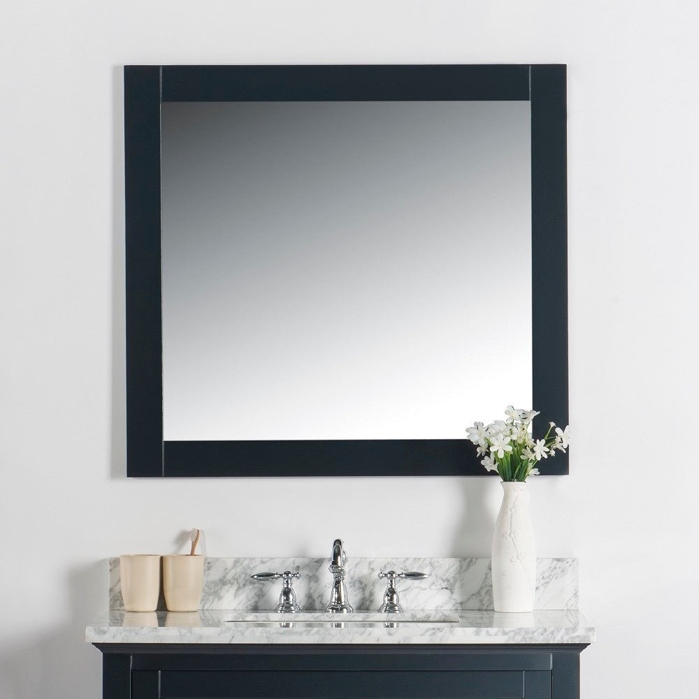 34 in. Solid wood frame mirror- Dark Gray - 7700-34-M-DG