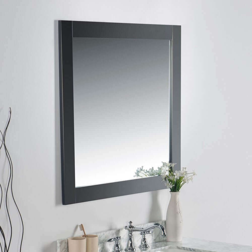 34 in. Solid wood frame mirror- Dark Gray - 7700-34-M-DG