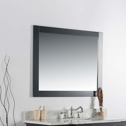 40 in. Solid wood frame mirror- Dark Gray - 7700-40-M-DG