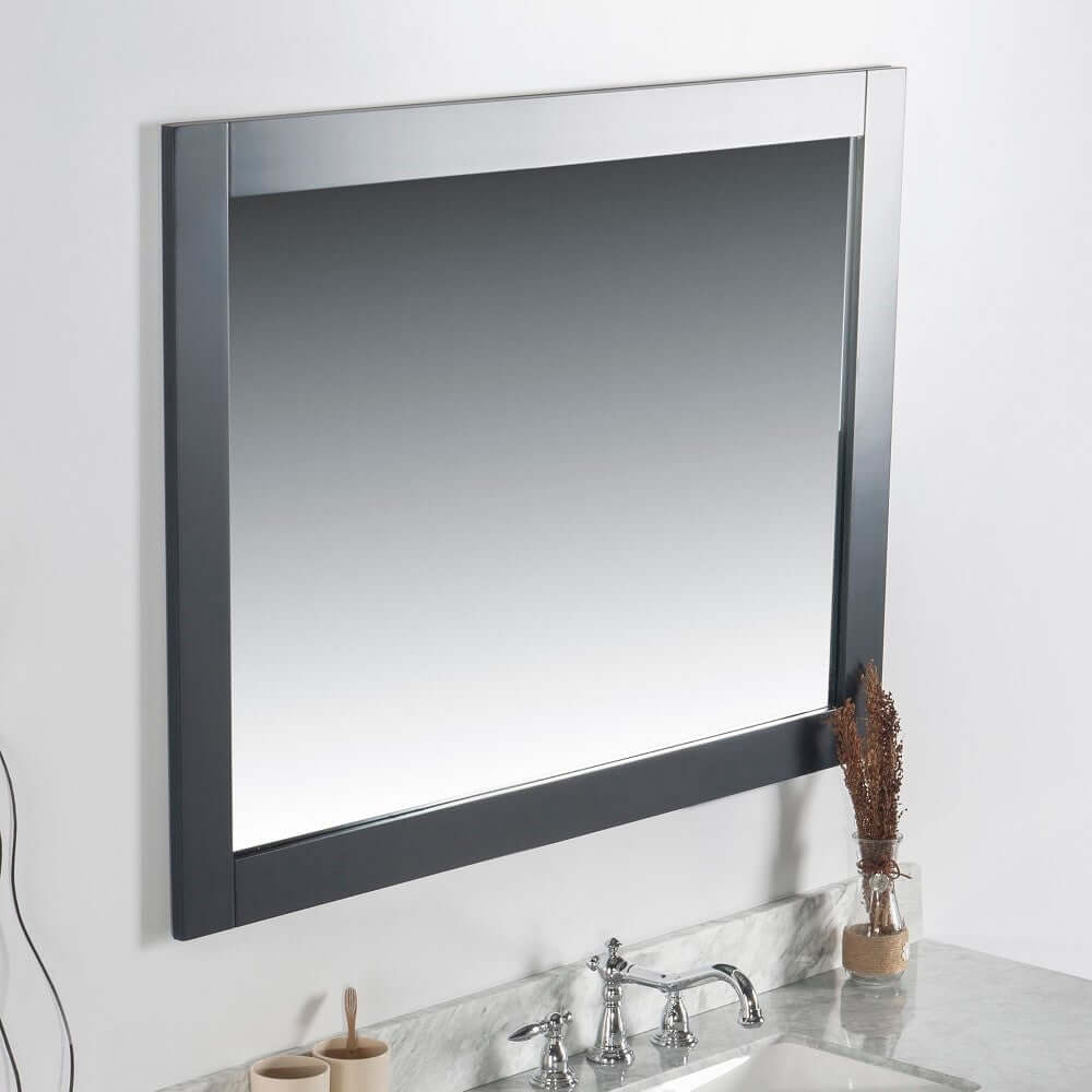 40 in. Solid wood frame mirror- Dark Gray - 7700-40-M-DG