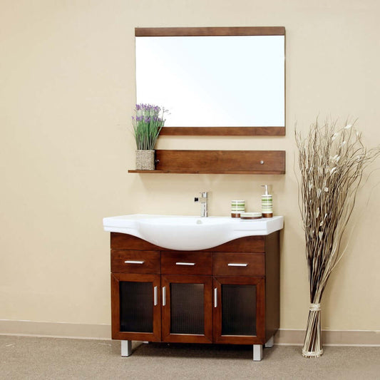 39.8 in Single sink vanity-wood-walnut - 203139