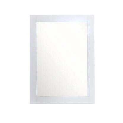 23" Wood Frame Mirror in White - 800600-23-M-WH