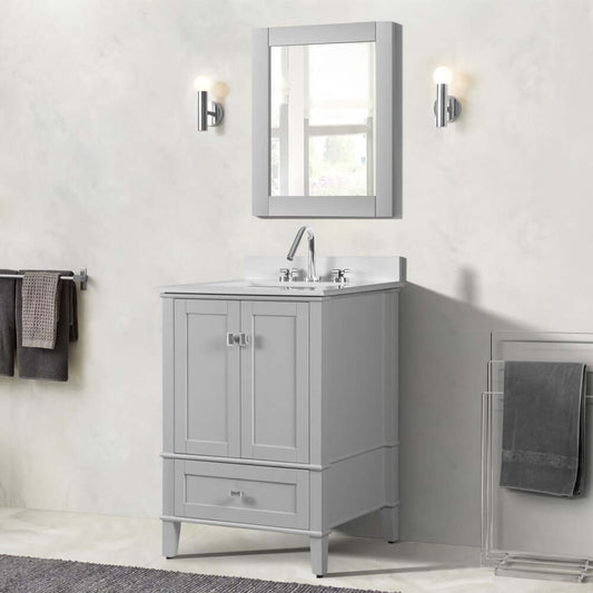 25" Single Vanity In L/Gray With Quartz Top - 800631-25-LG