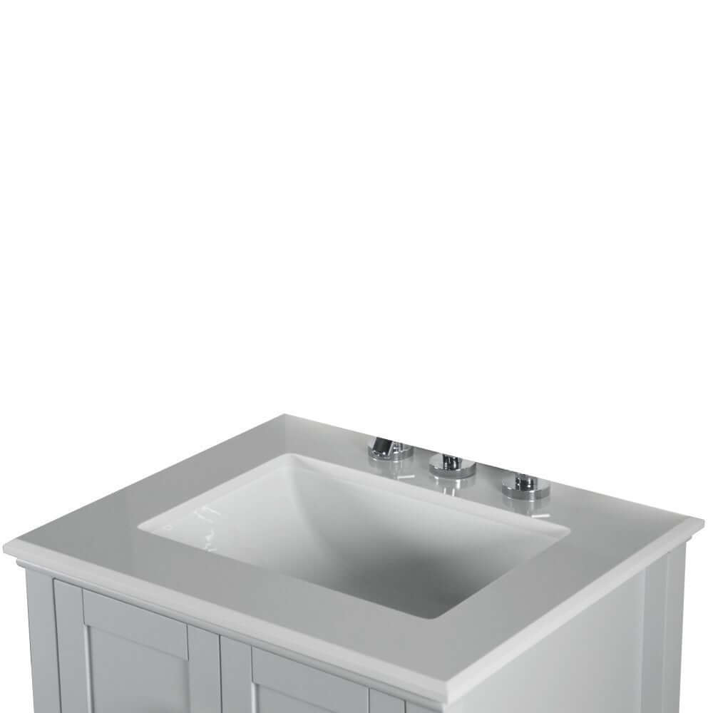 25" Single Vanity In L/Gray With Quartz Top - 800631-25-LG