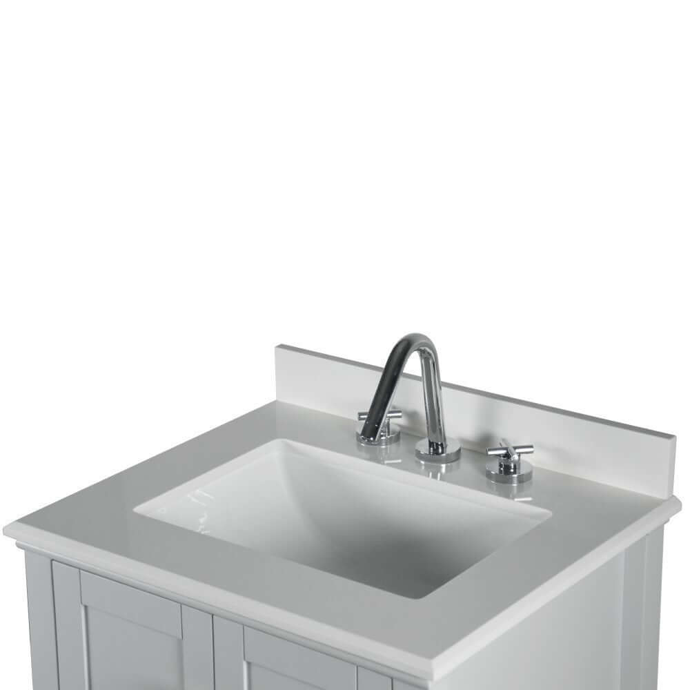 25" Single Vanity In L/Gray With Quartz Top - 800631-25-LG