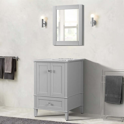 25" Single Vanity In L/Gray With Quartz Top - 800631-25-LG