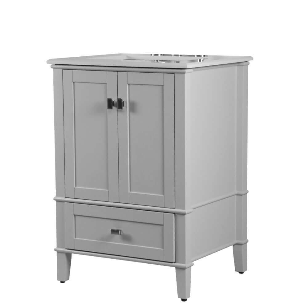 25" Single Vanity In L/Gray With Quartz Top - 800631-25-LG