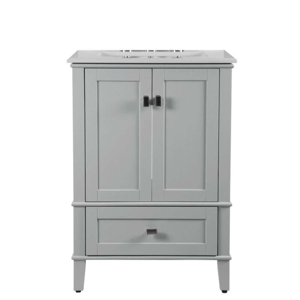 25" Single Vanity In L/Gray With Quartz Top - 800631-25-LG