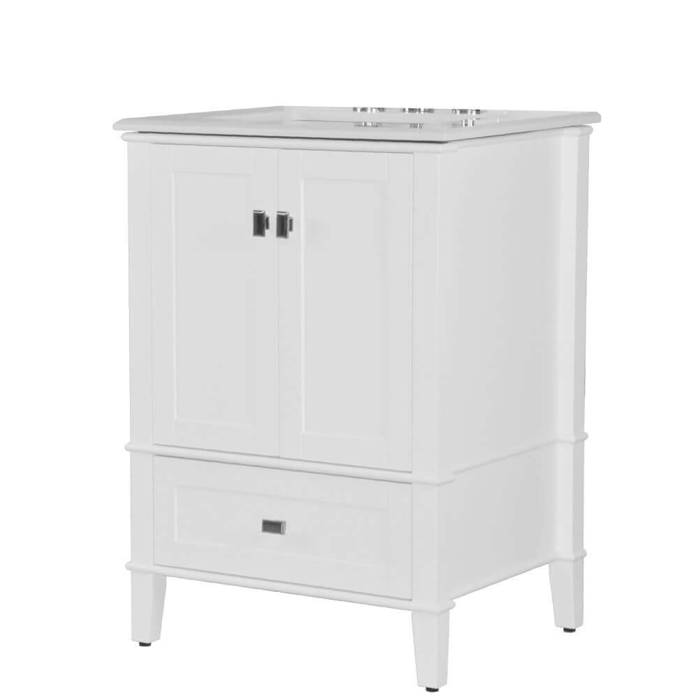 25" Single Vanity In White With Quartz Top - 800631-25-WH