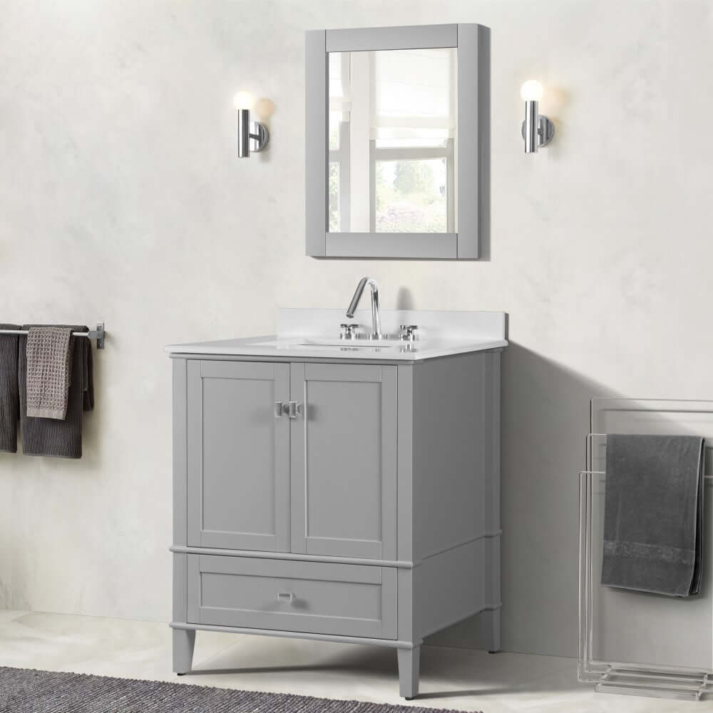 31" Single Vanity In L/Gray With Quartz Top - 800631-31-LG