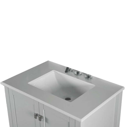 31" Single Vanity In L/Gray With Quartz Top - 800631-31-LG