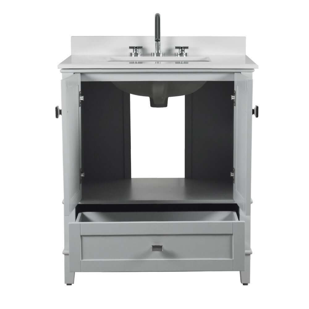 31" Single Vanity In L/Gray With Quartz Top - 800631-31-LG