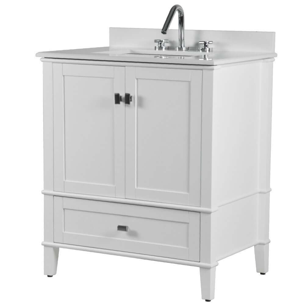 31" Single Vanity In White With Quartz Top - 800631-31-WH