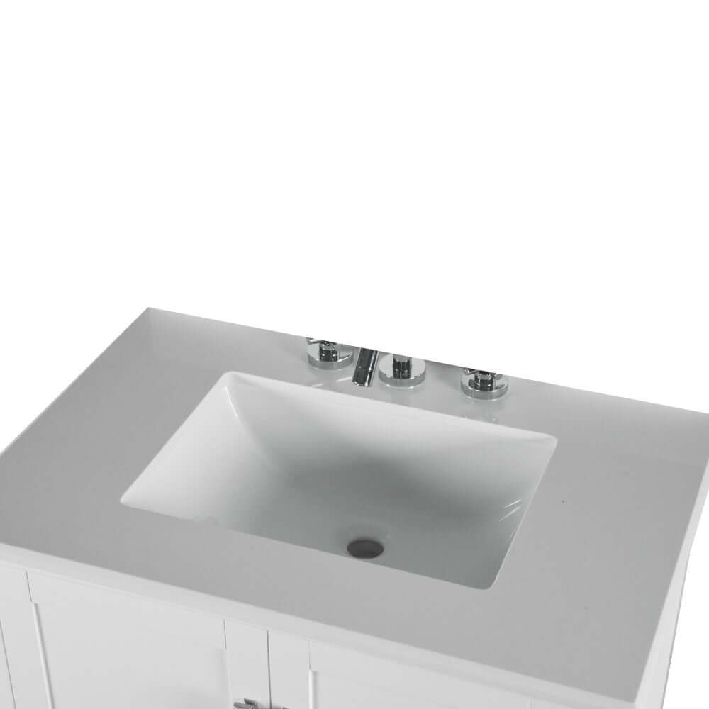 31" Single Vanity In White With Quartz Top - 800631-31-WH