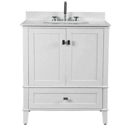 31" Single Vanity In White With Quartz Top - 800631-31-WH