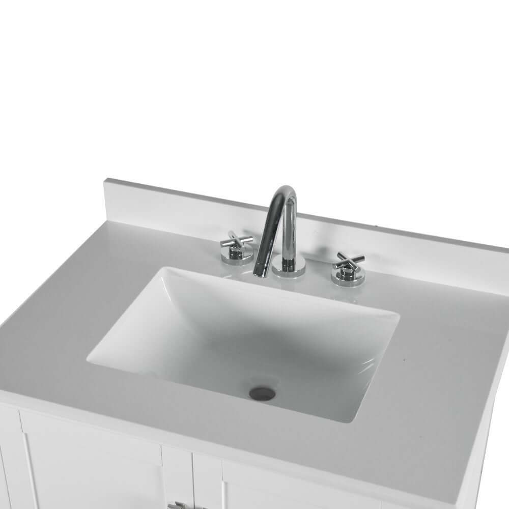 31" Single Vanity In White With Quartz Top - 800631-31-WH