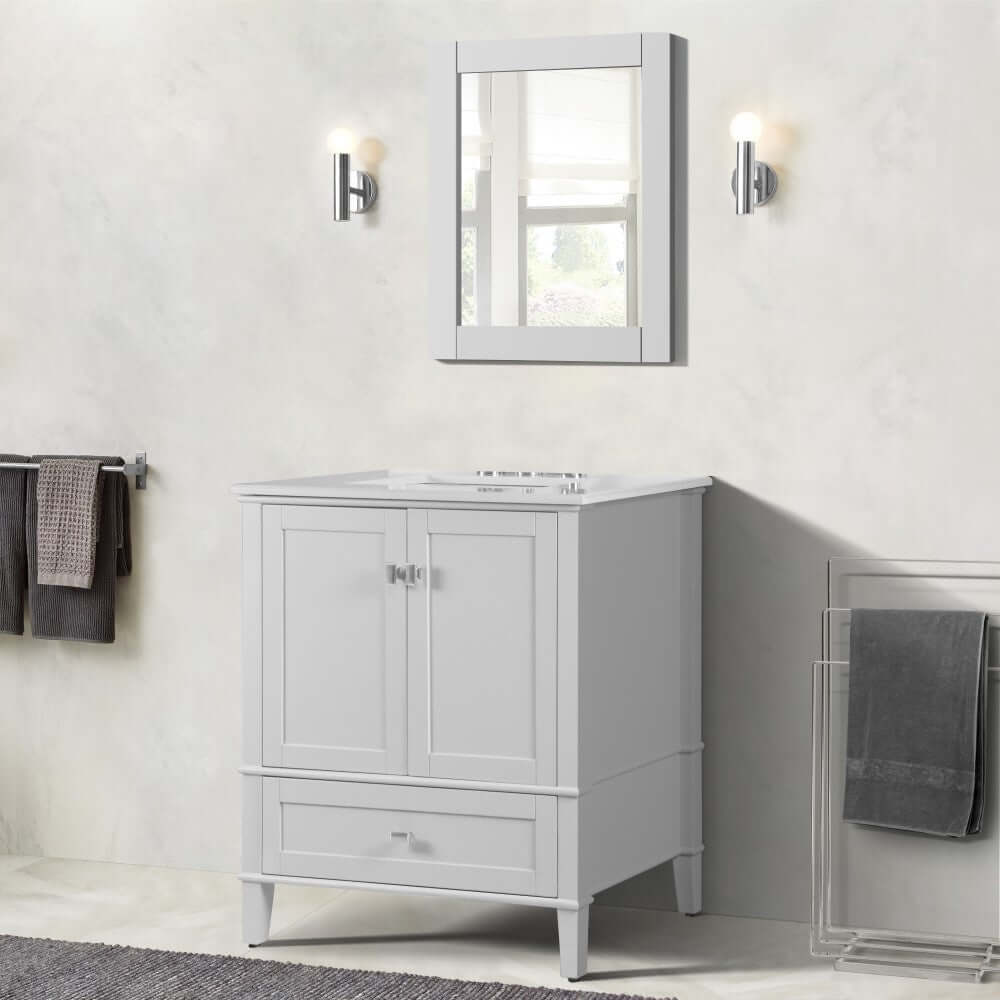 31" Single Vanity In White With Quartz Top - 800631-31-WH