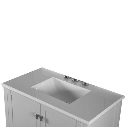 37" Single Vanity In L/Gray With Quartz Top - 800631-37-LG