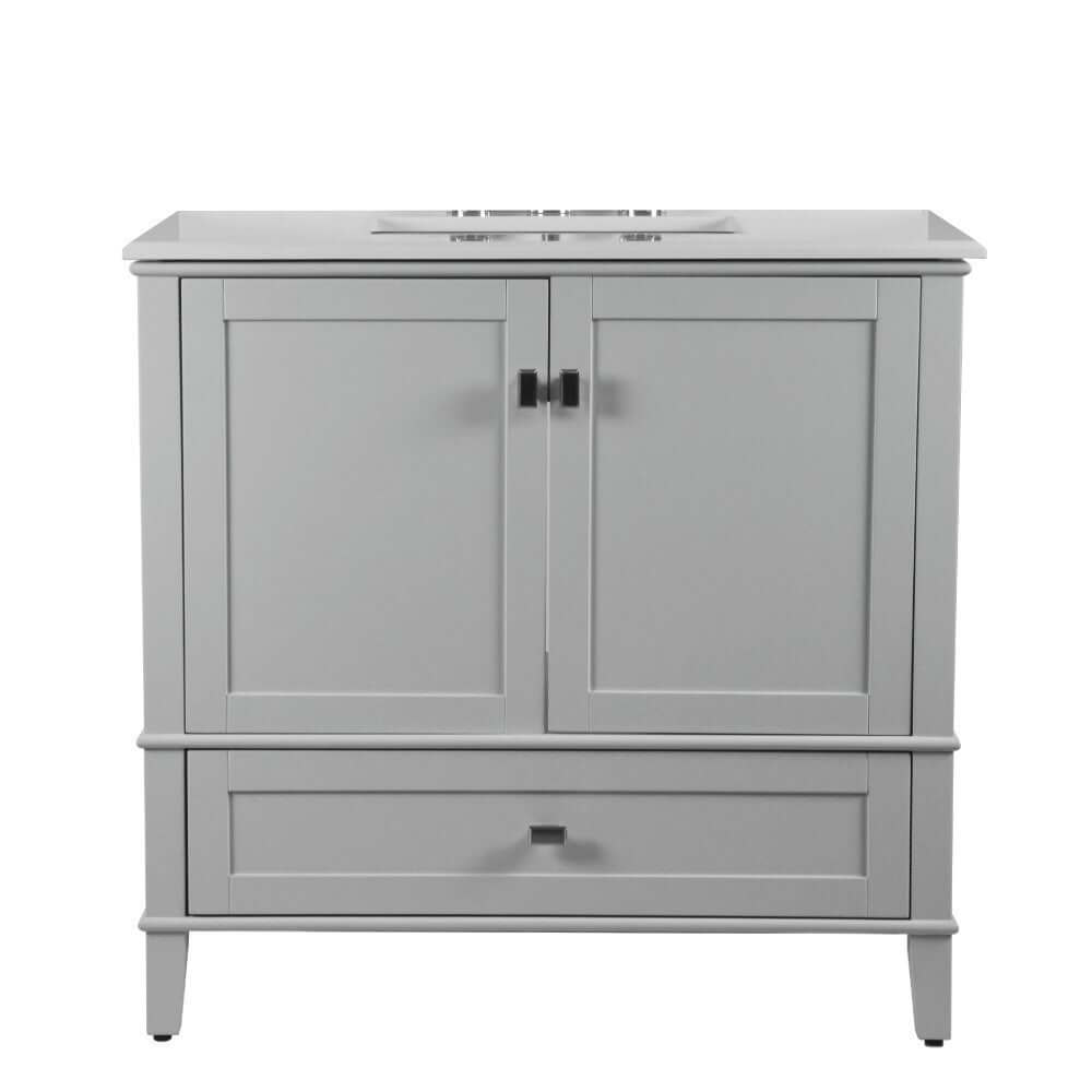 37" Single Vanity In L/Gray With Quartz Top - 800631-37-LG