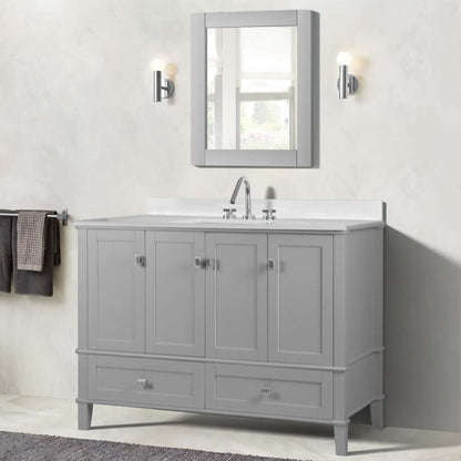 49" Single Vanity In L/Gray With Quartz Top - 800631-49S-LG