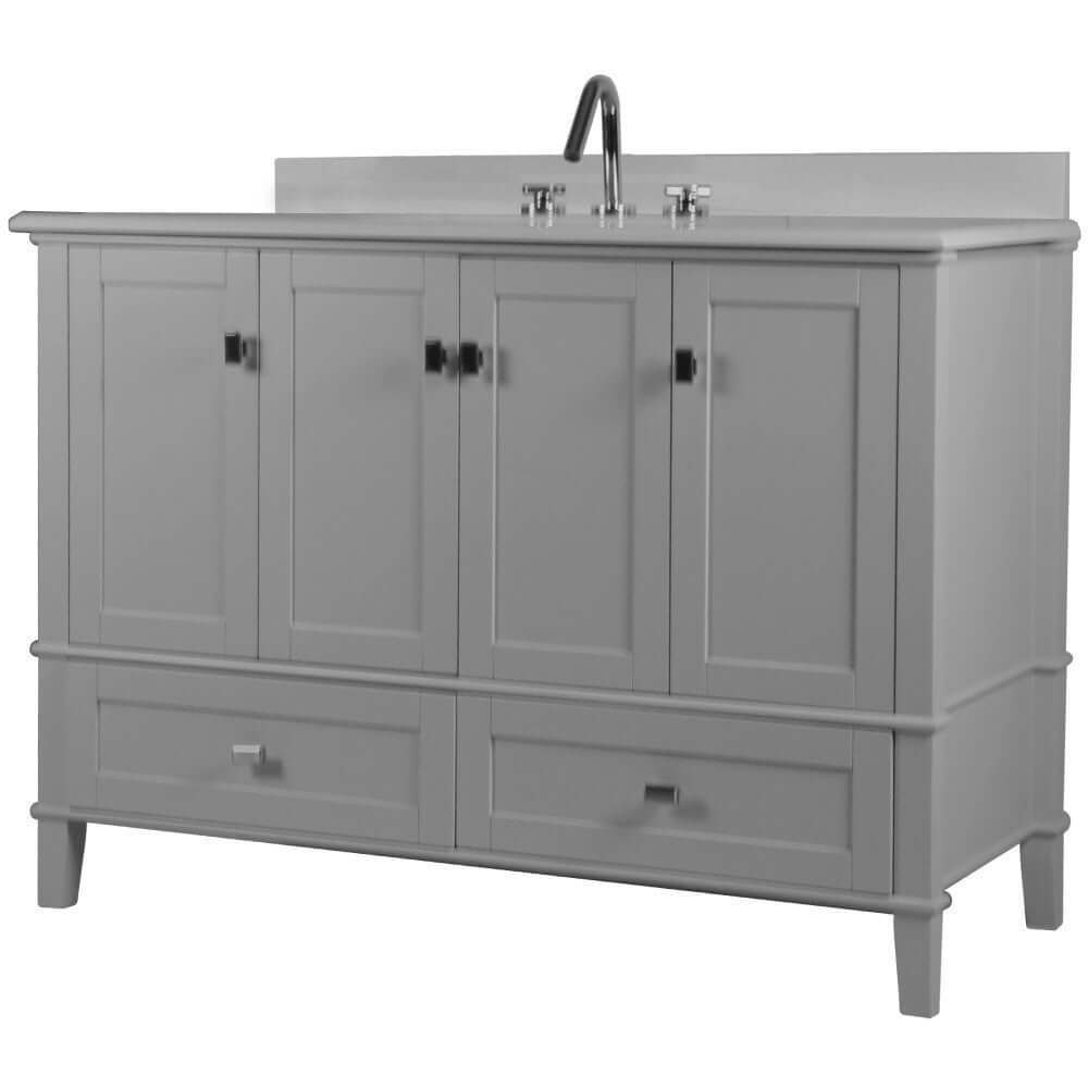 49" Single Vanity In L/Gray With Quartz Top - 800631-49S-LG