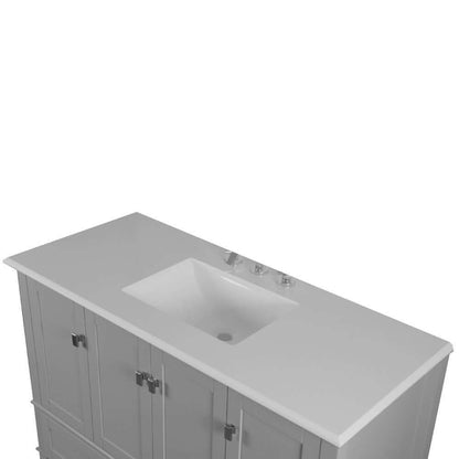 49" Single Vanity In L/Gray With Quartz Top - 800631-49S-LG