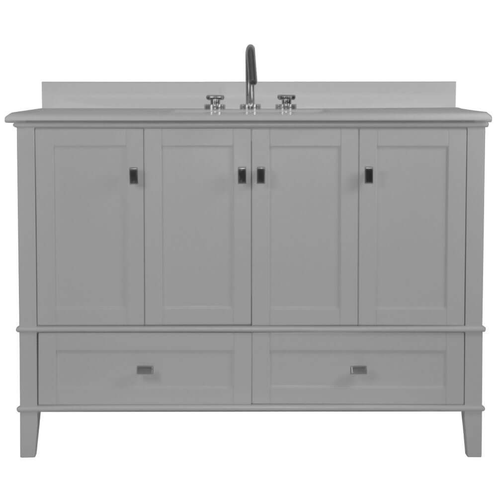 49" Single Vanity In L/Gray With Quartz Top - 800631-49S-LG